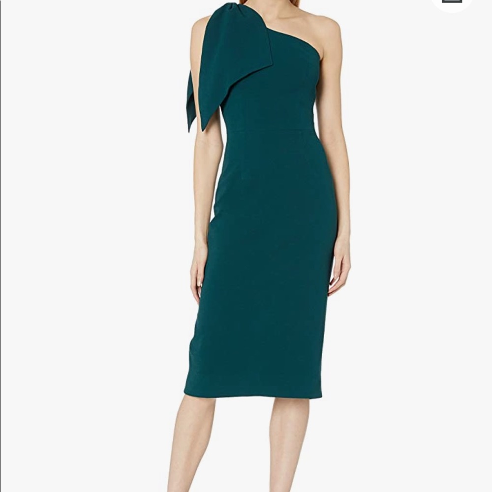 Dress the Population Tiffany Dress - Pine/Green one shoulder